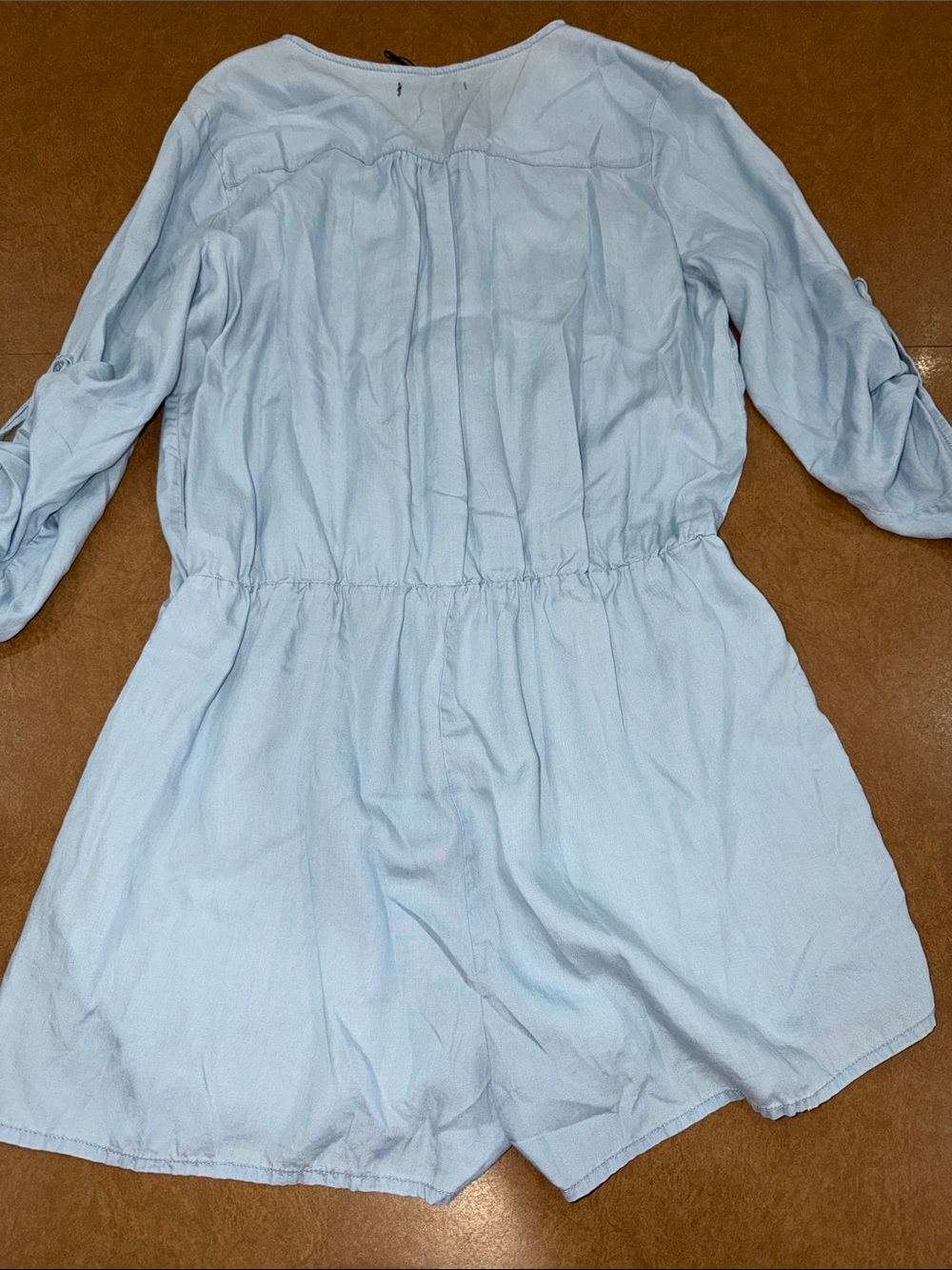 Atmosphere Pale Blue Denim-Look Romper with Front Zip - Picture 8 of 10